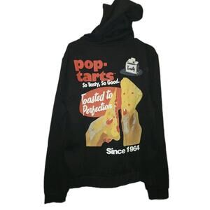 KELLOGGS POP TARTS TOASTED TO PERFECTION BLACK HOODIE SZ MEDIUM NWT DUAL SIDED
